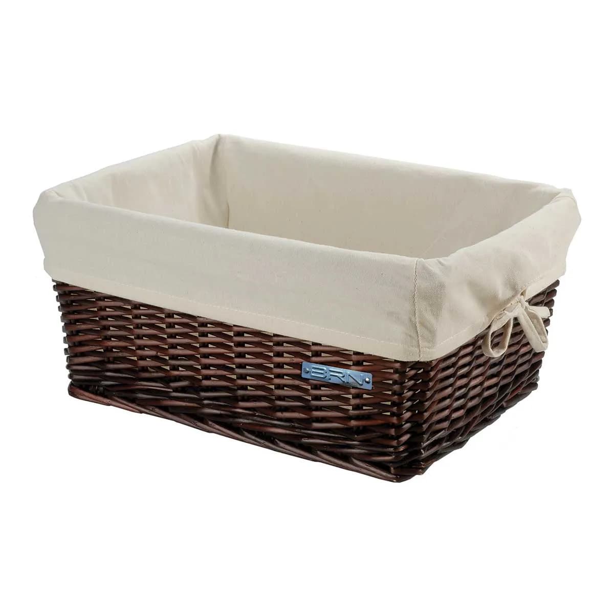 CASSETTA BRN SMALL VIMINI MARRONE CON FODERA
