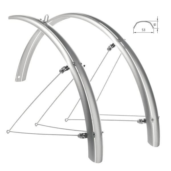 Coppia parafanghi 20"x53 mm con morsetti scorrevoli