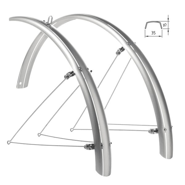 Coppia parafanghi 28"x35 mm con morsetti scorrevoli