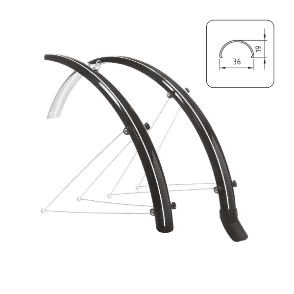 Coppia parafanghi 28"x36 mm