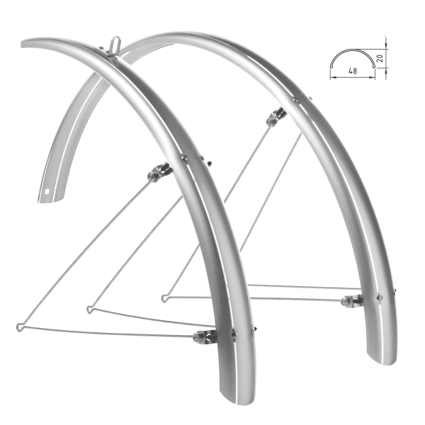 Coppia parafanghi 28"x48 mm con morsetti scorrevoli